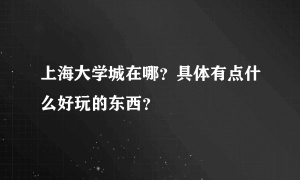 上海大学城在哪？具体有点什么好玩的东西？