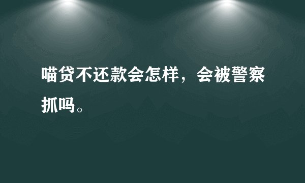 喵贷不还款会怎样，会被警察抓吗。