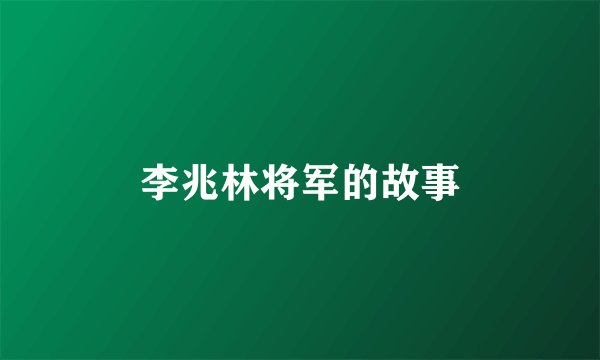李兆林将军的故事