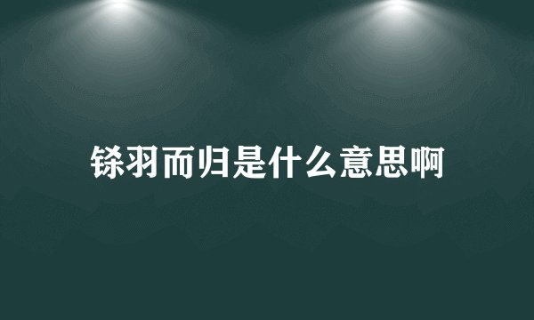 铩羽而归是什么意思啊