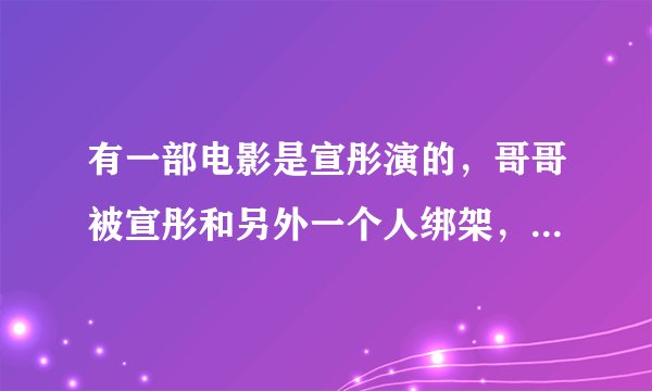 有一部电影是宣彤演的，哥哥被宣彤和另外一个人绑架，弟弟冒充哥哥要夺哥哥家的财产，求电影名，谢谢。