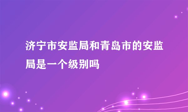 济宁市安监局和青岛市的安监局是一个级别吗