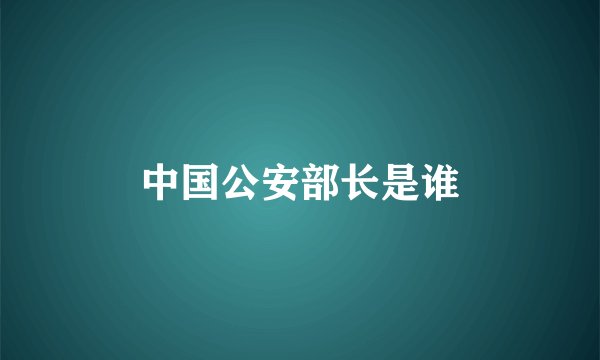 中国公安部长是谁