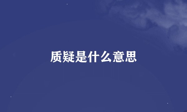 质疑是什么意思