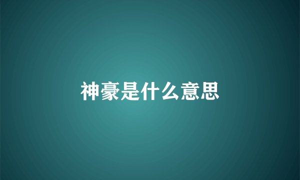 神豪是什么意思