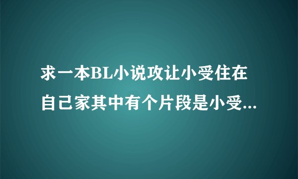 求一本BL小说攻让小受住在自己家其中有个片段是小受对攻说你说那些男的做真的那么爽吗攻说要不我们来试