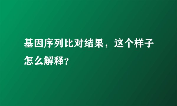 基因序列比对结果，这个样子怎么解释？