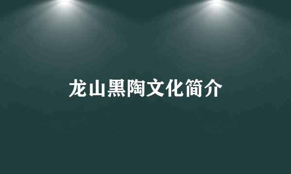 龙山黑陶文化简介