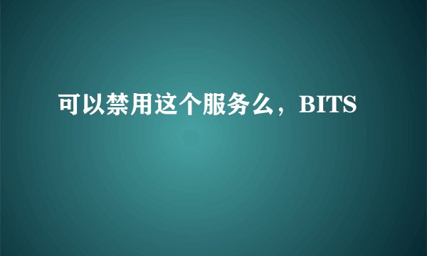 可以禁用这个服务么，BITS