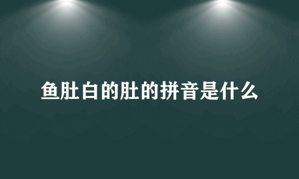 鱼肚白的肚的拼音是什么