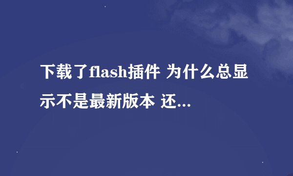 下载了flash插件 为什么总显示不是最新版本 还不能安装