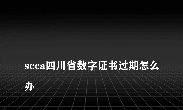 
scca四川省数字证书过期怎么办

