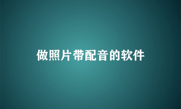 做照片带配音的软件
