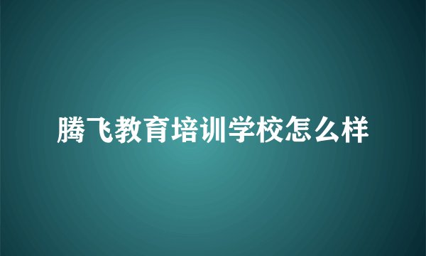 腾飞教育培训学校怎么样