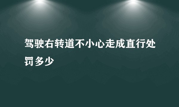 驾驶右转道不小心走成直行处罚多少