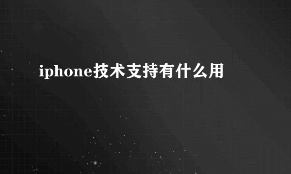 iphone技术支持有什么用