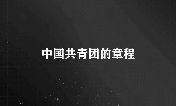中国共青团的章程