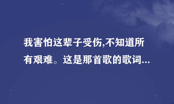 我害怕这辈子受伤,不知道所有艰难。这是那首歌的歌词，跪求！谢谢了