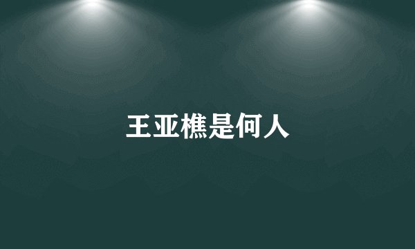 王亚樵是何人