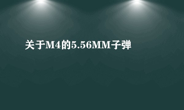 关于M4的5.56MM子弹