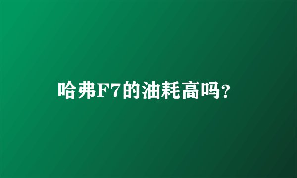 哈弗F7的油耗高吗？