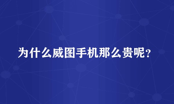 为什么威图手机那么贵呢？