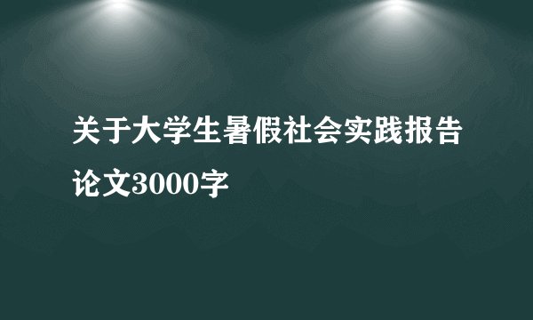 关于大学生暑假社会实践报告论文3000字