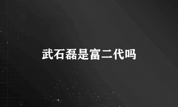 武石磊是富二代吗