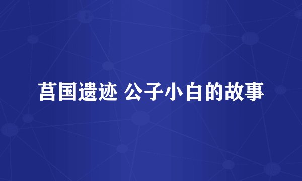 莒国遗迹 公子小白的故事