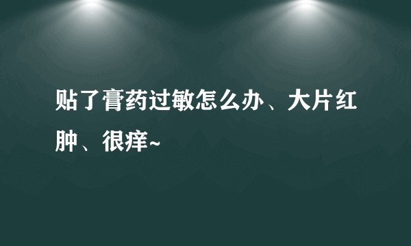 贴了膏药过敏怎么办、大片红肿、很痒~