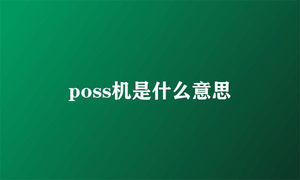 poss机是什么意思