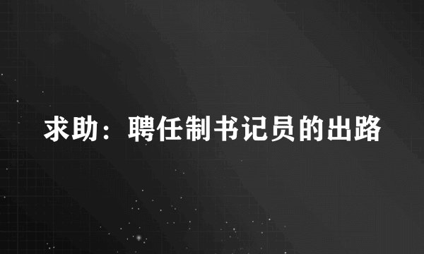 求助：聘任制书记员的出路