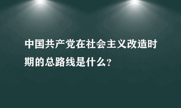 中国共产党在社会主义改造时期的总路线是什么？
