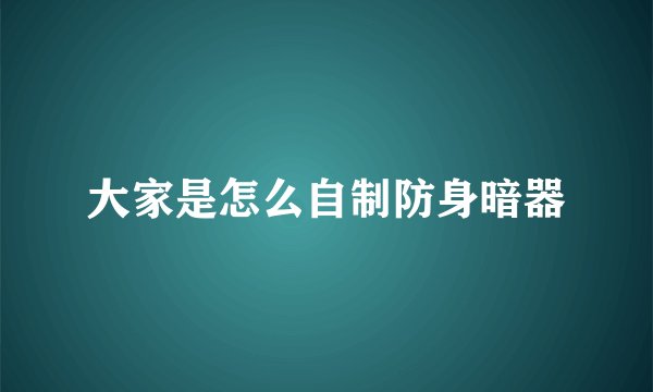 大家是怎么自制防身暗器