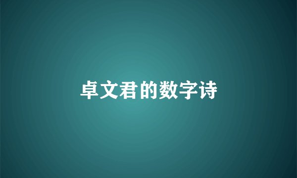 卓文君的数字诗