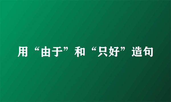 用“由于”和“只好”造句