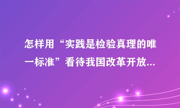 怎样用“实践是检验真理的唯一标准”看待我国改革开放初期“效率优先、兼顾公平”的分配原则？