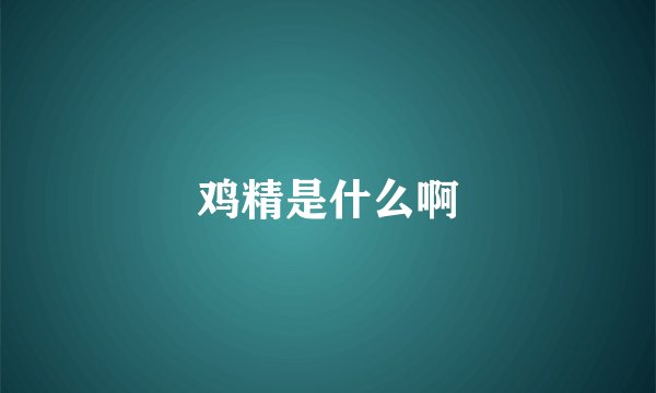 鸡精是什么啊