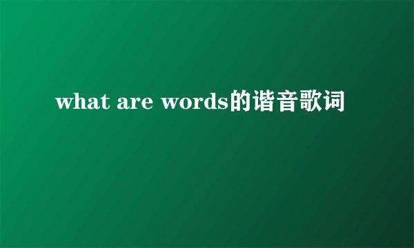 what are words的谐音歌词