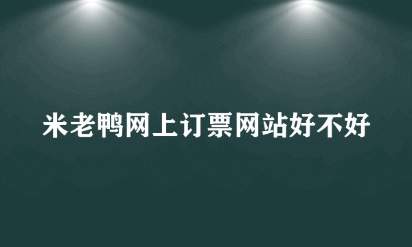 米老鸭网上订票网站好不好