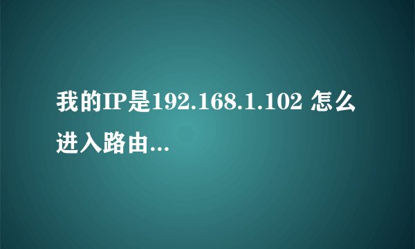 我的IP是192.168.1.102 怎么进入路由设置网页啊？