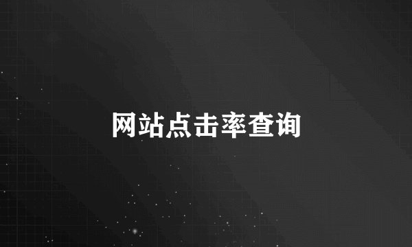 网站点击率查询