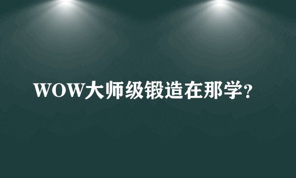 WOW大师级锻造在那学？