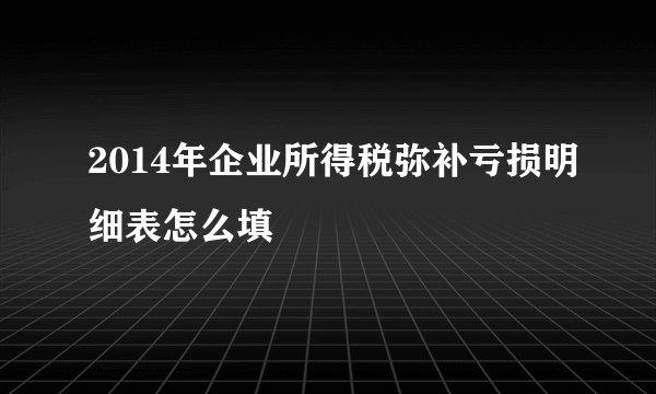 2014年企业所得税弥补亏损明细表怎么填