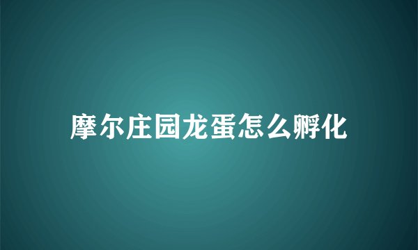 摩尔庄园龙蛋怎么孵化