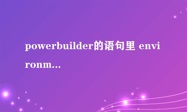 powerbuilder的语句里 environment xxx 是什么意思啊