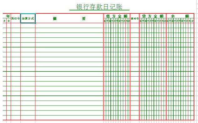 新手求银行存款日记账和现金日记账范本