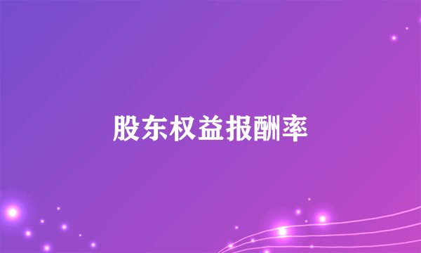 股东权益报酬率
