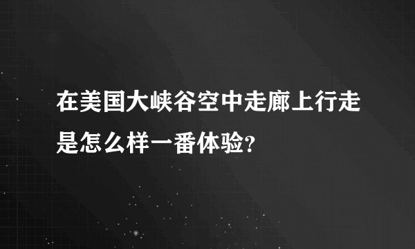 在美国大峡谷空中走廊上行走是怎么样一番体验？