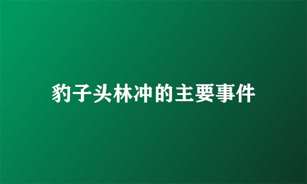 豹子头林冲的主要事件
